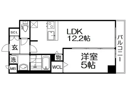 SOLE(1LDK/2階)の間取り写真