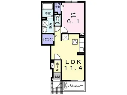 南海高野線 北野田駅 徒歩23分 2階建 築2年(1LDK/1階)の間取り写真