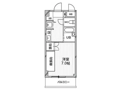 TS GARDEN 都筑ふれあいの丘(1K/6階)の間取り写真