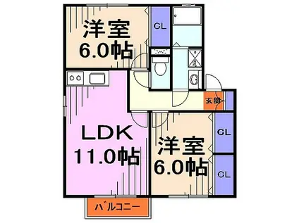 SKT壱番館(2LDK/1階)の間取り写真