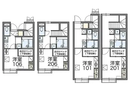 JR横浜線 矢部駅 徒歩25分 2階建 築15年(1K/1階)の間取り写真