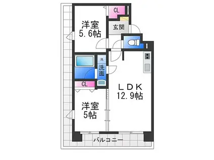 プレステージ11番館(2LDK/8階)の間取り写真