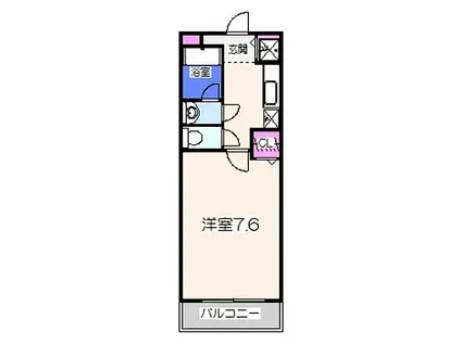 パセオ久米田(1K/1階)の間取り写真