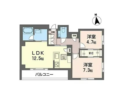 シャーメゾン丸井A(2LDK/1階)の間取り写真