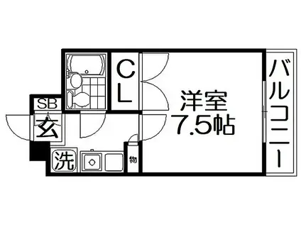 ホーユウコンフォルト京都田辺(1K/5階)の間取り写真