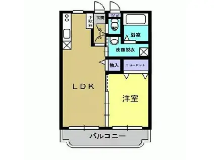 ヌーベルシェトワIII(1LDK/1階)の間取り写真