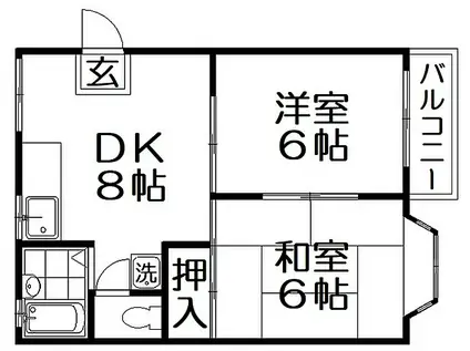 ハイツブロッサム(2DK/2階)の間取り写真