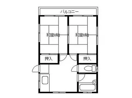 ハイツカネコ(2DK/2階)の間取り写真