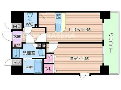 リーガル西天満(1LDK/11階)の間取り写真