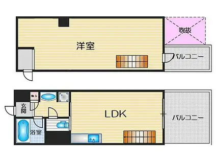 グラントォータス(1LDK/4階)の間取り写真