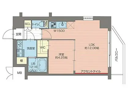 プレジオ宮崎台(1LDK/2階)の間取り写真