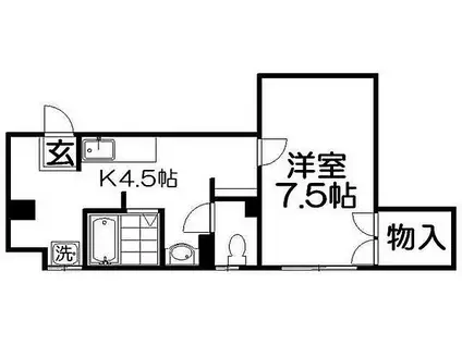 池田グランドコーポ(1K/1階)の間取り写真