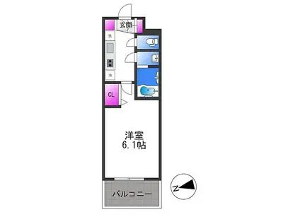 メインステージ天王寺サイドシティ(1K/5階)の間取り写真