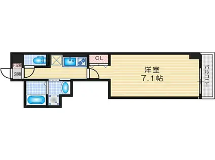オリエントレジデンス門真栄町(1K/8階)の間取り写真