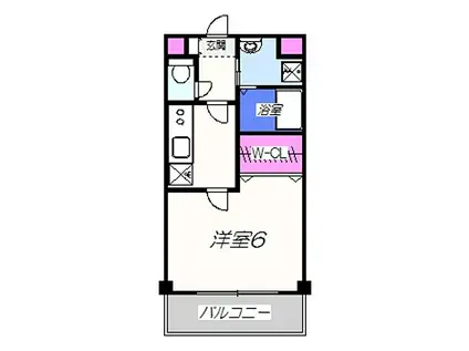 アンプルールフェール堺東(1K/1階)の間取り写真