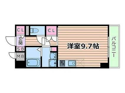 グローブ上新庄(ワンルーム/8階)の間取り写真
