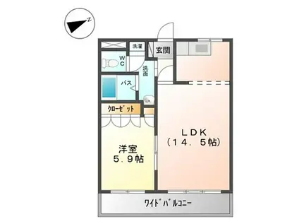 伊豆箱根鉄道駿豆線 牧之郷駅 徒歩7分 2階建 築17年(1LDK/1階)の間取り写真