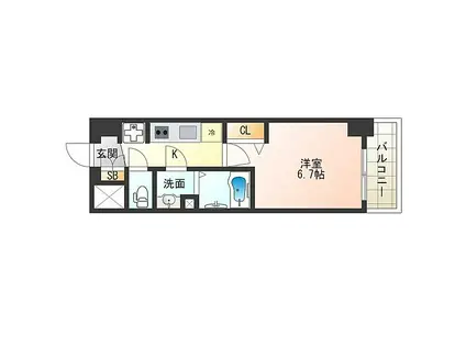 阪神なんば線 九条駅(阪神) 徒歩4分 15階建 築4年(1K/5階)の間取り写真