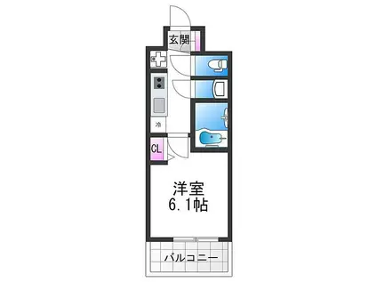 メインステージ天王寺サイドシティ(1K/8階)の間取り写真