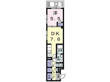 アーバンヒルズ鷺沼(1DK/2階)の間取り写真