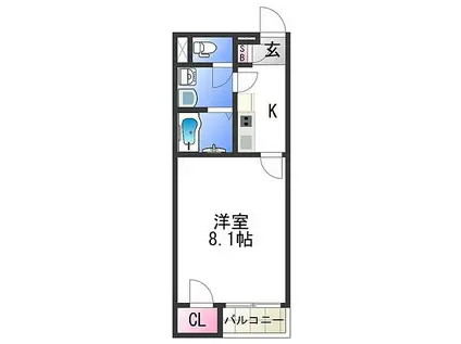 JR紀勢本線 海南駅 徒歩13分 2階建 築9年(1K/1階)の間取り写真