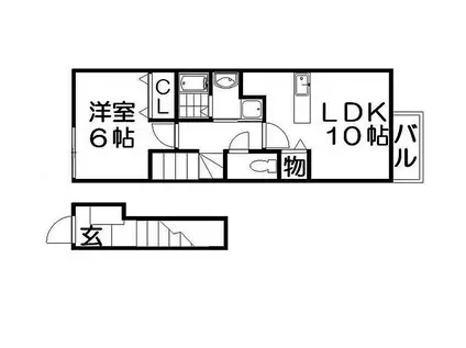 サンシャイン フジ II(1LDK/2階)の間取り写真