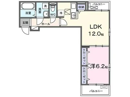 南海高野線 大阪狭山市駅 徒歩11分 3階建 新築(1LDK/3階)の間取り写真