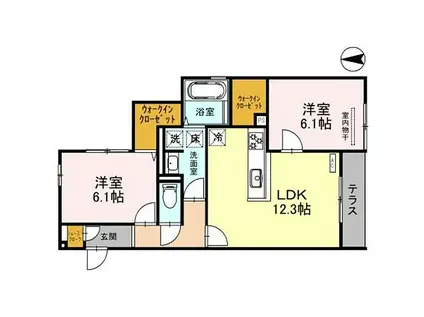 D-ROOM堺区向陵西町(2LDK/1階)の間取り写真