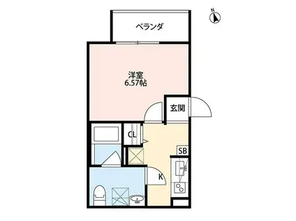 IOTアパートメント徳庵(1K/1階)の間取り写真