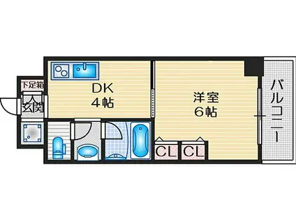 第13関根マンション(1DK/7階)の間取り写真