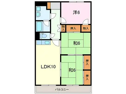 ロイヤルガーデン徳倉弐番館(3LDK/2階)の間取り写真