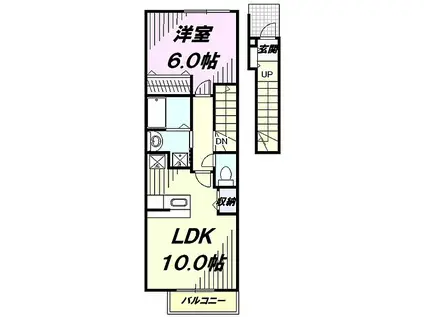 JR青梅線 羽村駅 徒歩16分 2階建 築15年(1LDK/2階)の間取り写真