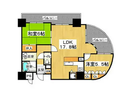 住之江フタバビル(2LDK/11階)の間取り写真