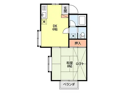 アルビヨン太田(1DK/2階)の間取り写真