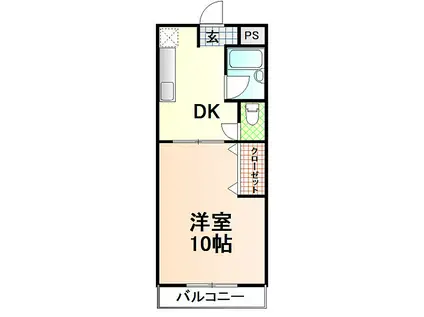 JR東海道本線 富士駅 徒歩22分 3階建 築26年(1DK/1階)の間取り写真