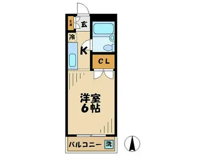 多摩都市モノレール 大塚・帝京大学駅 徒歩6分 4階建 築37年(1K/1階)の間取り写真