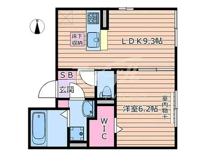 D-ROOM SMILE(1LDK/1階)の間取り写真