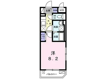小田急小田原線 町田駅 徒歩9分 5階建 新築(1K/1階)の間取り写真