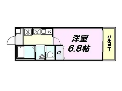 京王線 京王八王子駅 徒歩14分 3階建 新築(1K/1階)の間取り写真