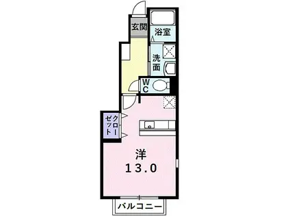 アイリィービュー(ワンルーム/1階)の間取り写真