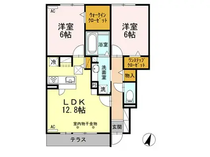 伊豆箱根鉄道駿豆線 田京駅 徒歩19分 2階建 築8年(2LDK/1階)の間取り写真