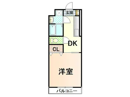 JR東海道本線 富士駅 徒歩21分 3階建 築23年(1DK/2階)の間取り写真