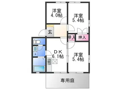 JR紀勢本線 黒江駅 徒歩19分 2階建 築29年(3DK/1階)の間取り写真