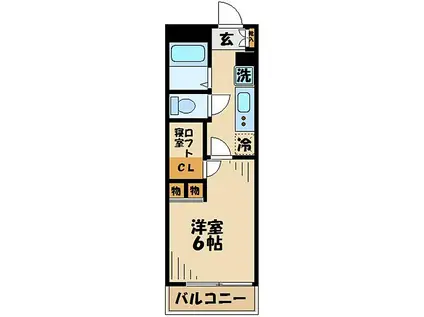 小田急小田原線 愛甲石田駅 徒歩40分 3階建 築15年(1K/1階)の間取り写真