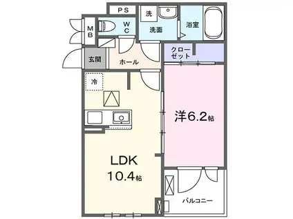 ポルチュラーカ(1LDK/1階)の間取り写真