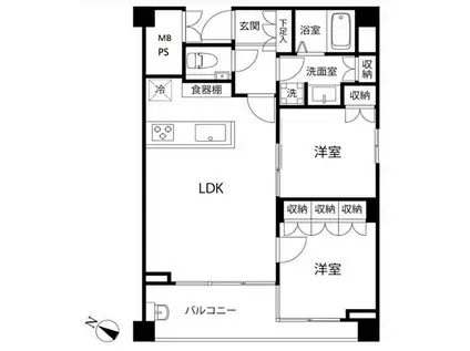 フィールド川和(2LDK/1階)の間取り写真