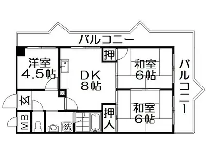 SUNミネマツ(3DK/9階)の間取り写真