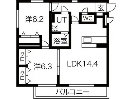 プリマヴェーラ(2LDK/4階)の間取り写真