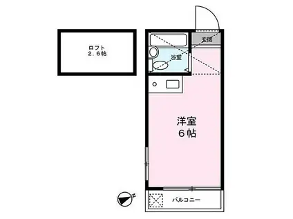 アスティ千草台(ワンルーム/2階)の間取り写真