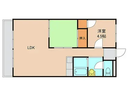 長塚マンション(2LDK/3階)の間取り写真